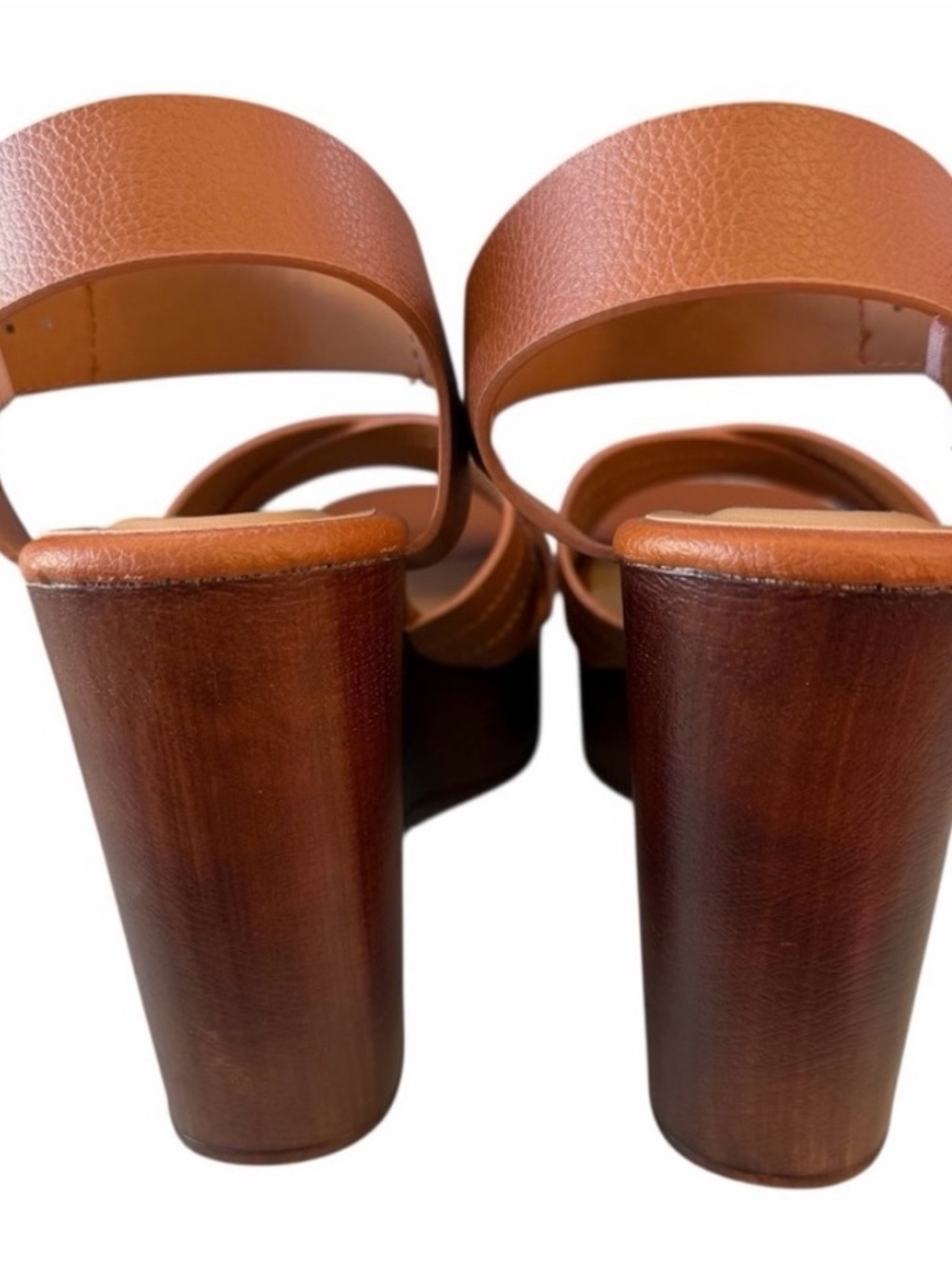 Bamboo Timber Wedge Platform Open Toe Sandal Light Brown Women's Summer SIZE 9 - Picture 2 of 6
